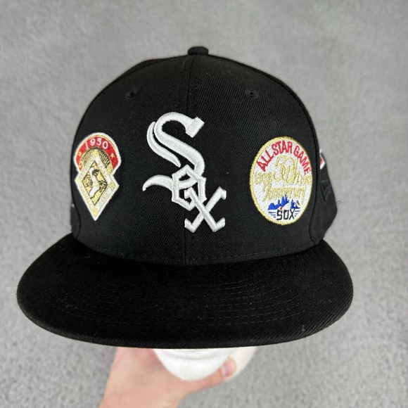 Hat Club‎ Chicago White Sox New Era 59Fifty Hat 8 All Star Game Patches Black - Picture 2 of 11